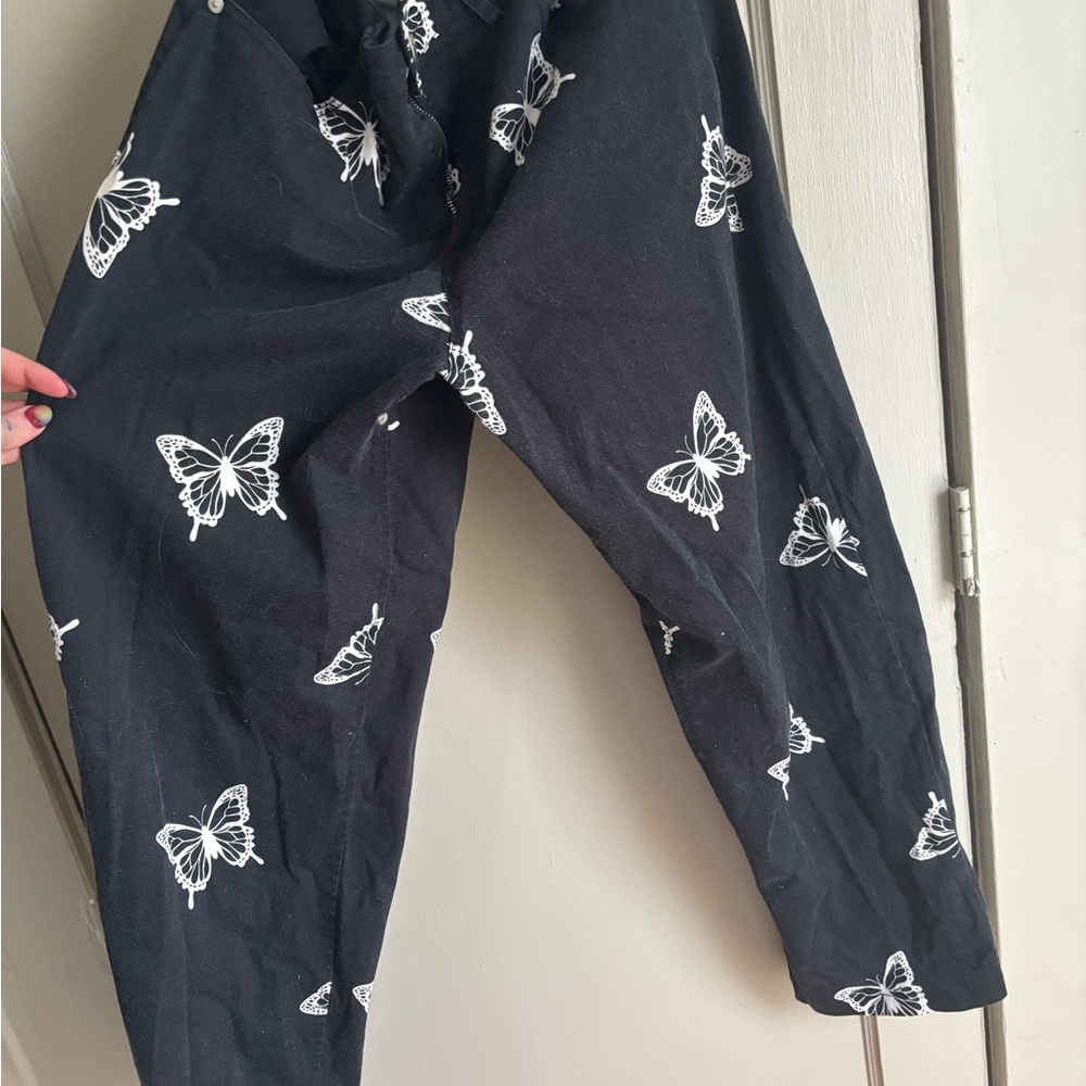 Butterfly Print Kids Bottoms - Black